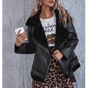 🆕 SHEIN Vegan Leather Moto Jacket